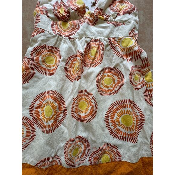 Trina Turk Los Angeles Sun Dress Beige Printed Silk Blend Sleeveless Size 4 - Picture 4 of 8